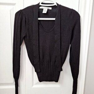 Diane von Furstenberg Black 100% Merino Wool Knit Sweater
